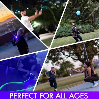 String Rope Glow in The Dark String Rope Launcher Luminous Portable Handheld String Stress Relief Toy For Kids Party Gift