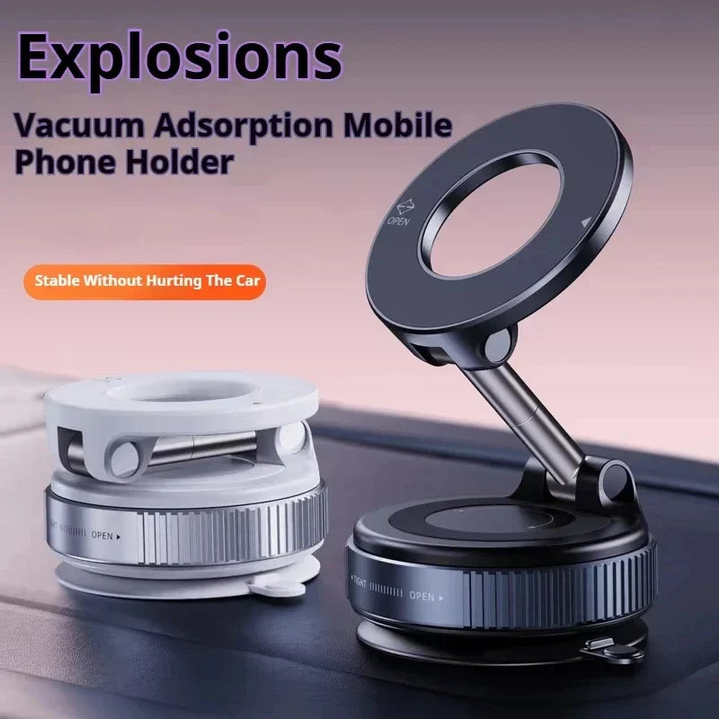 Car Mount Electric Vacuum Magnetic Holder Foldable Strong Suction Stand