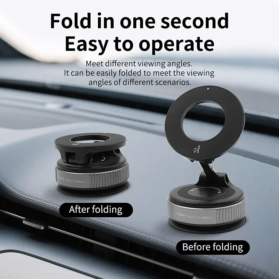 Car Mount Electric Vacuum Magnetic Holder Foldable Strong Suction Stand
