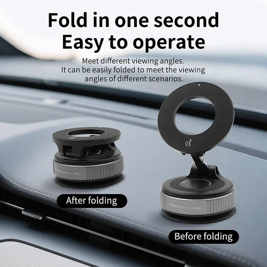 Car Mount Electric Vacuum Magnetic Holder Foldable Strong Suction Stand