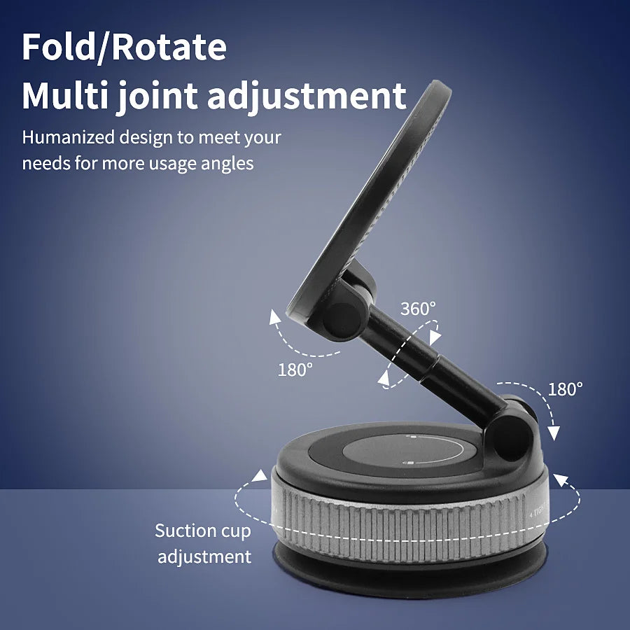 Car Mount Electric Vacuum Magnetic Holder Foldable Strong Suction Stand