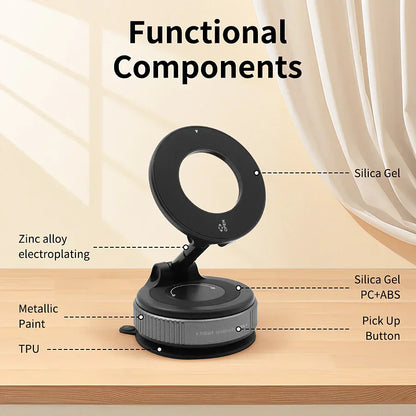 Car Mount Electric Vacuum Magnetic Holder Foldable Strong Suction Stand